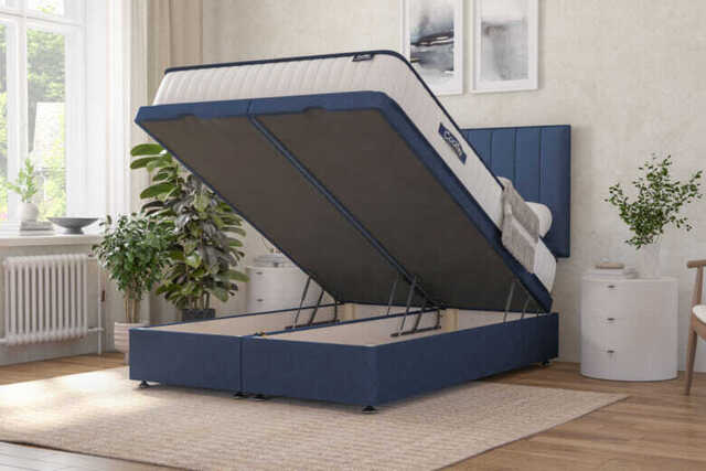 Coolflex� Essentials Pocket Memory Hybrid Mattress + Ottoman Divan Bed, Cream, End Ottoman, Super King