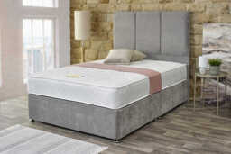 Shire Bed Company Memory Deluxe 1000 Mattress + Premium Divan Bed, Mink, 2 Drawer, Super King
