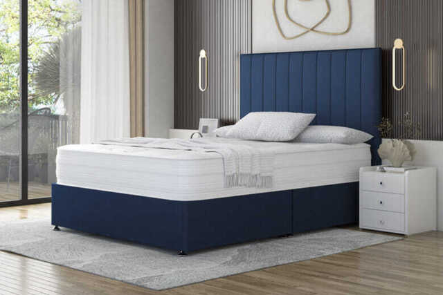 Spring King� Pocket Memory Ortho 1500 Mattress + Premium Divan Bed, Cream, 2 Drawer, King Size