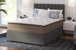 Sleepeezee Prestige Ortho Comfort Mattress + Premium Divan Bed, Silver, No Drawer, Double