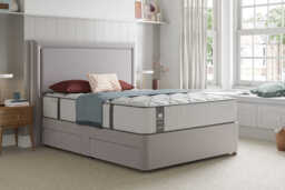 Sealy Blackwood Elevate Posturepedic Mattress + Premium Divan Bed, Cream, No Drawer, Super King