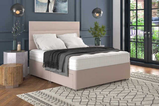 Hypnos Natural Luxury Mattress + Premium Divan Bed, Silver, 2 Drawer, Double