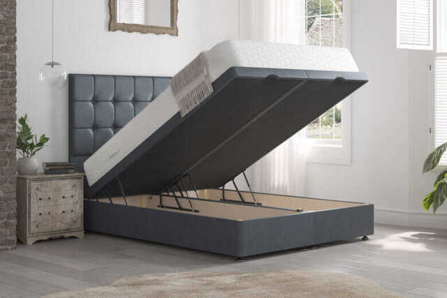 Ortho Support Foam Mattress + Ottoman Divan Bed, Carbon, End Ottoman, King Size