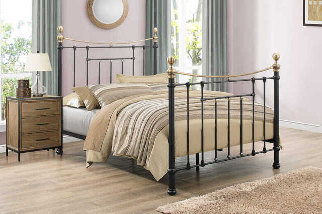 Bronte Metal Bed, Black, King Size