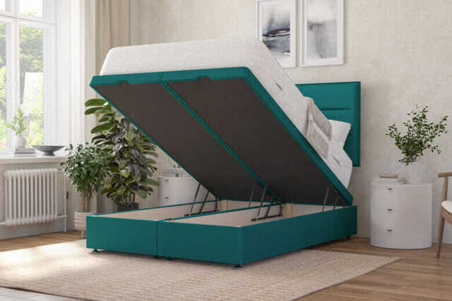Camellia Traditionally Sprung Mattress + Ottoman Divan Bed, Silver, End Ottoman, Single