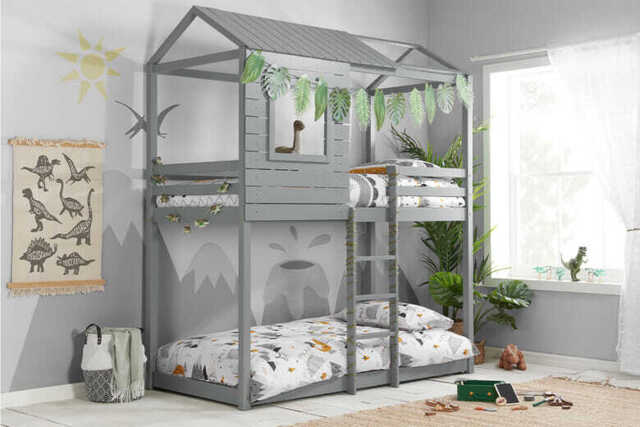 Adventure Grey Kids Bunk Bed, Single