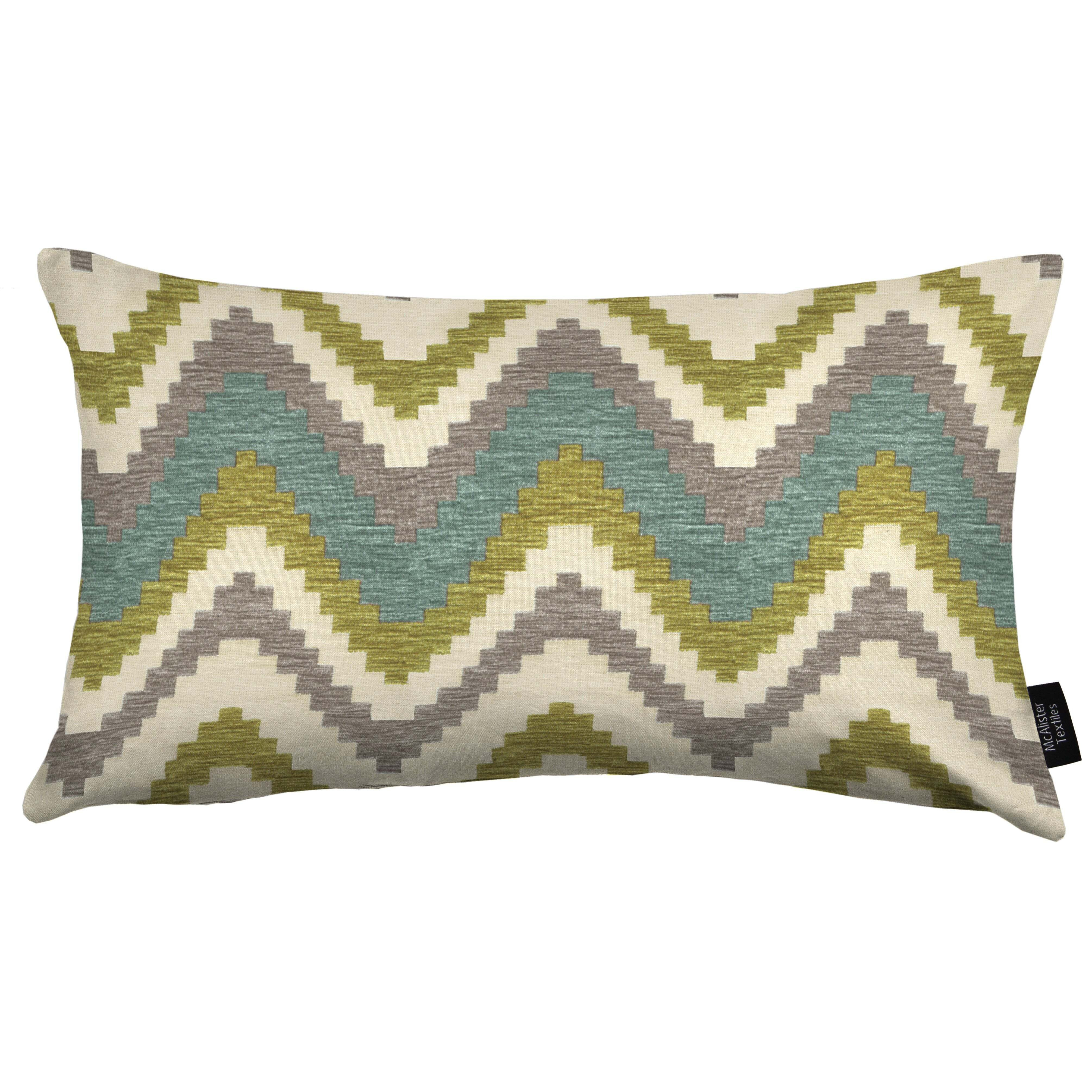 Navajo Blue + Lime Green Striped Pillow, Cover Only / 50cm x 30cm
