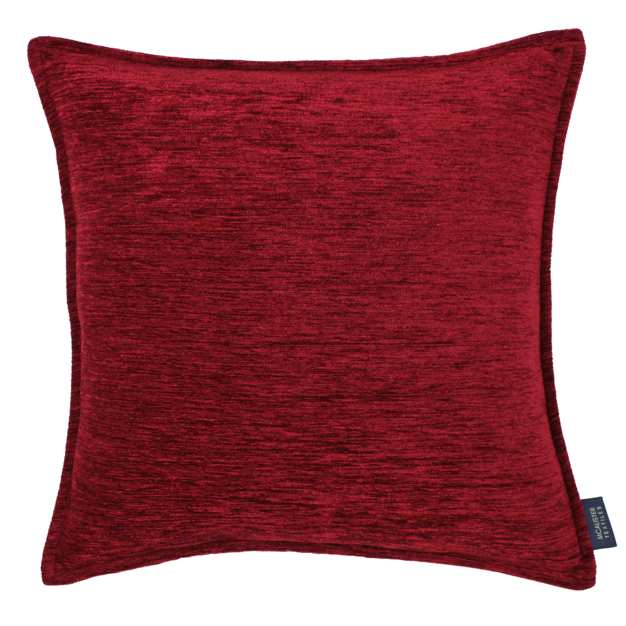 Plain Chenille Red Cushion, Polyester Filler / 60cm x 40cm