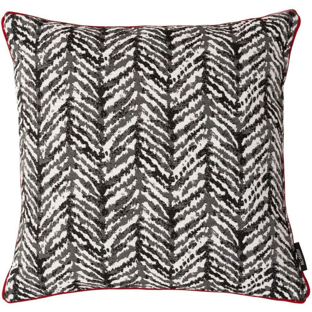 Baja Black + White Abstract Cushion, Cover Only / 43cm x 43cm / Coloured Piping