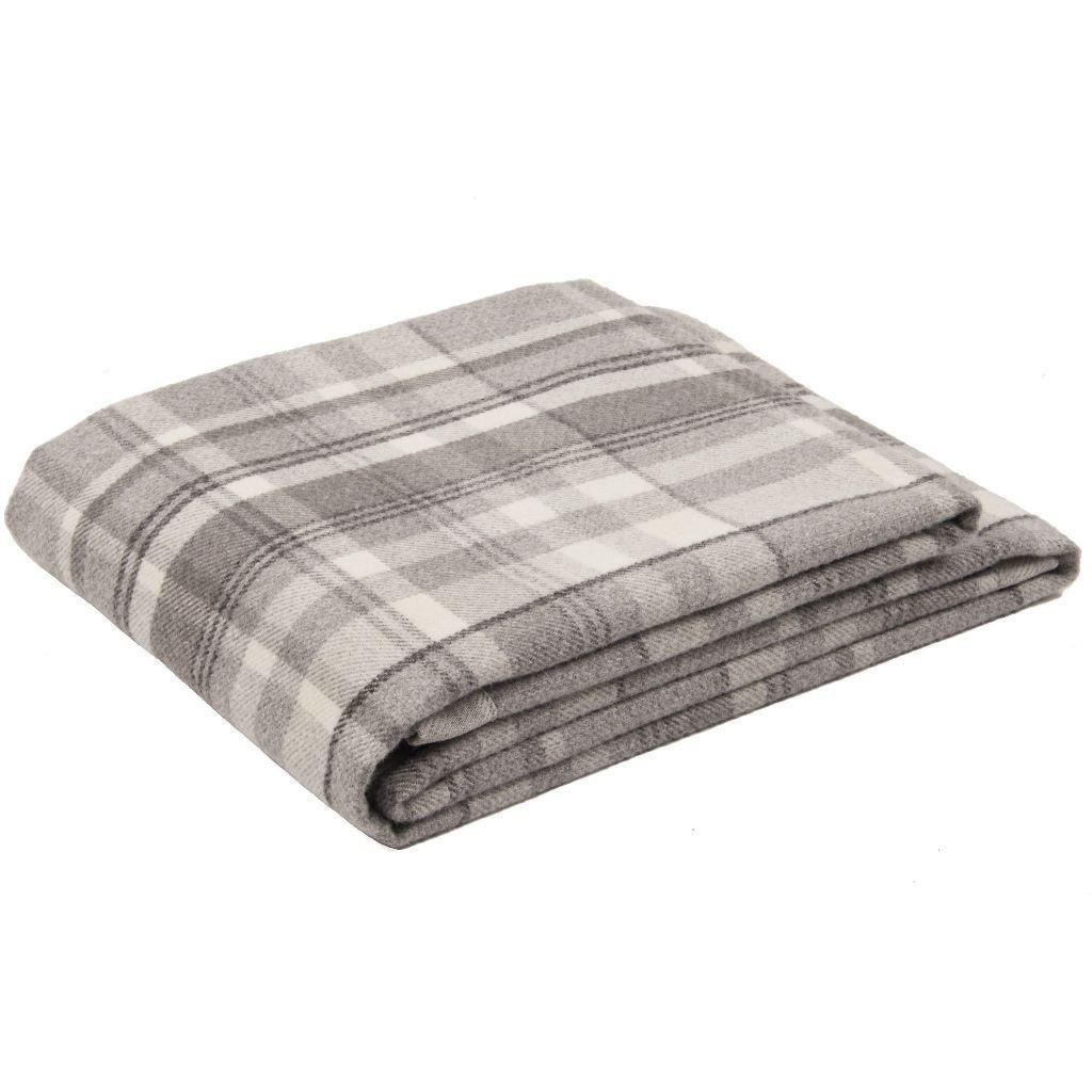 Heritage Charcoal Grey Tartan Throws & Runners, Extra Large (200cm x 254cm)