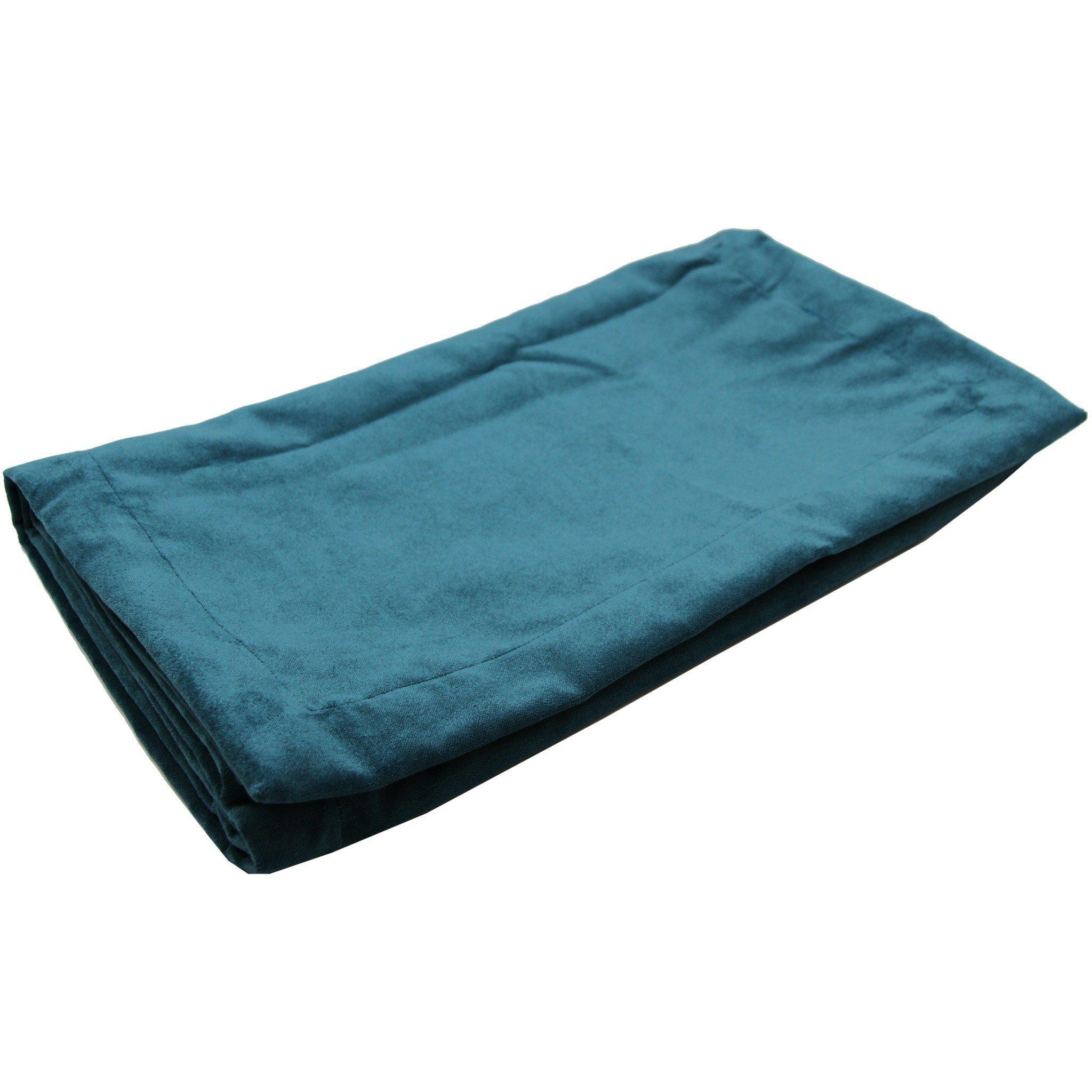 Matt Blue Teal Velvet Throw Blankets & Runners, Regular (130cm x 200cm)