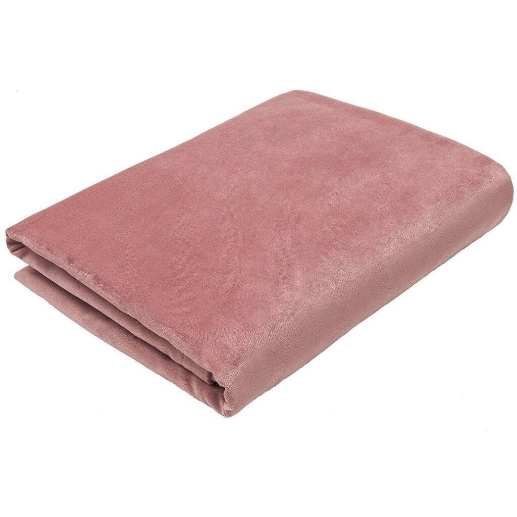 Matt Blush Pink Velvet Throw Blankets & Runners, Regular (130cm x 200cm)