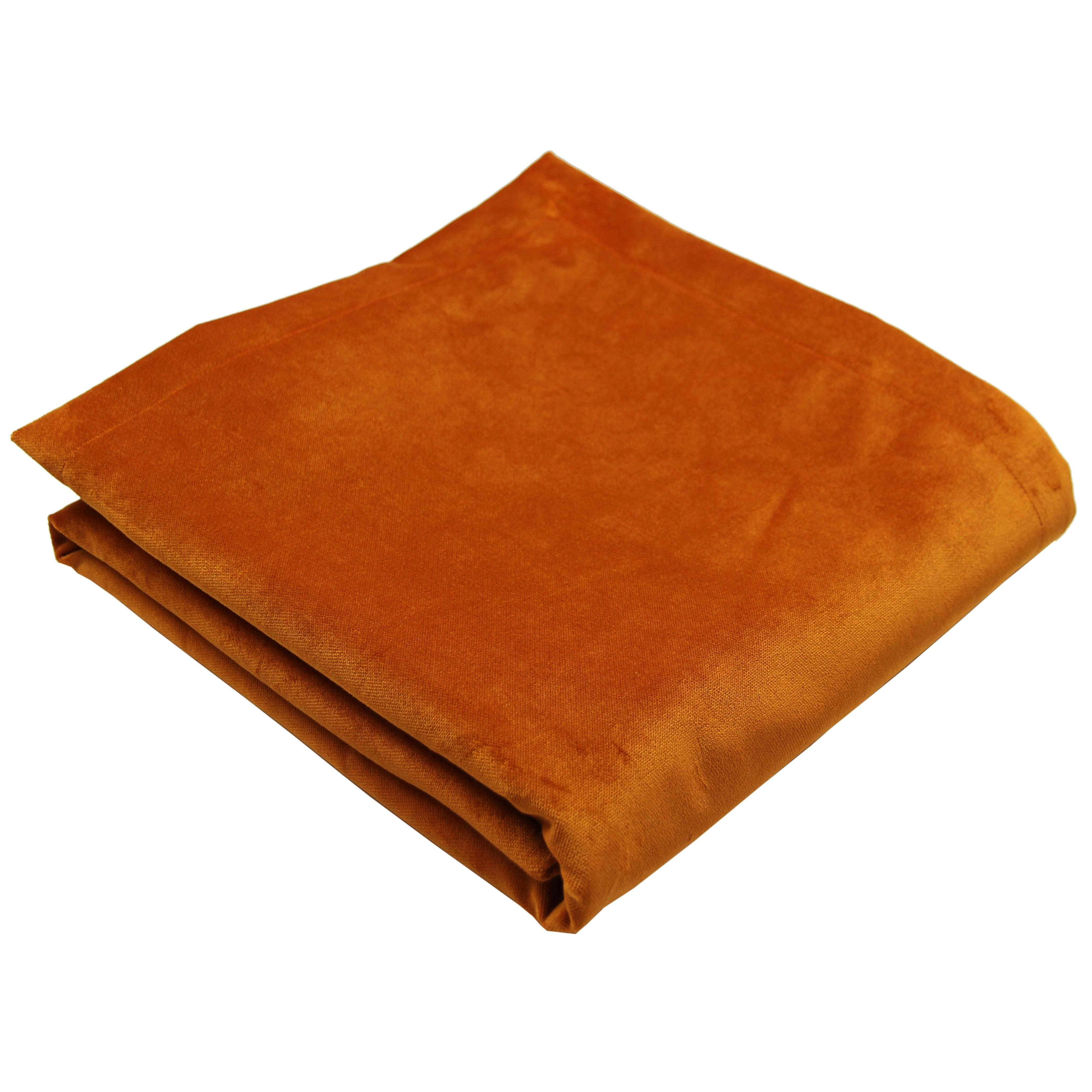 Matt Burnt Orange Velvet Throw Blankets & Runners, Regular (130cm x 200cm)