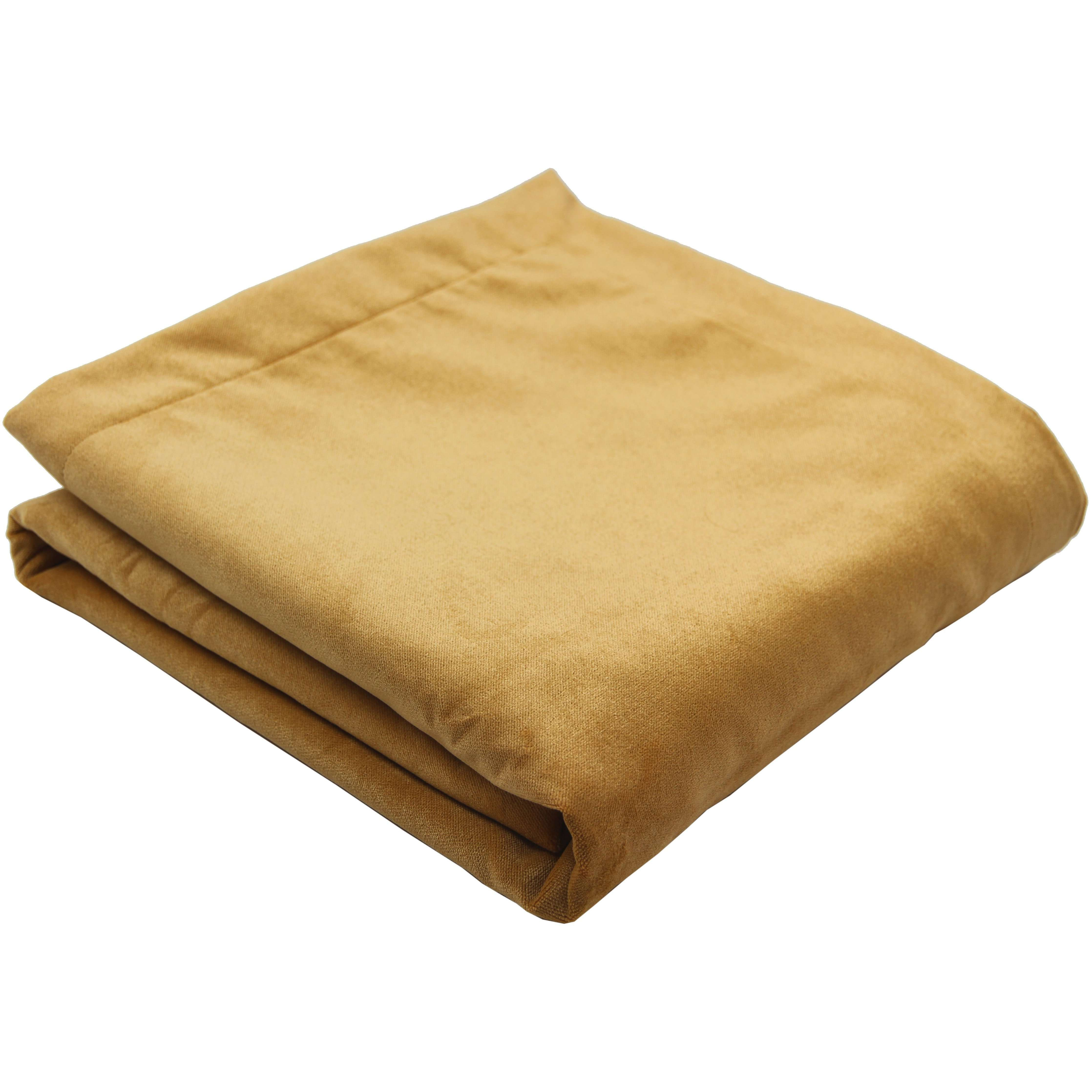Matt Ochre Yellow Velvet Throw Blankets & Runners, Regular (130cm x 200cm)