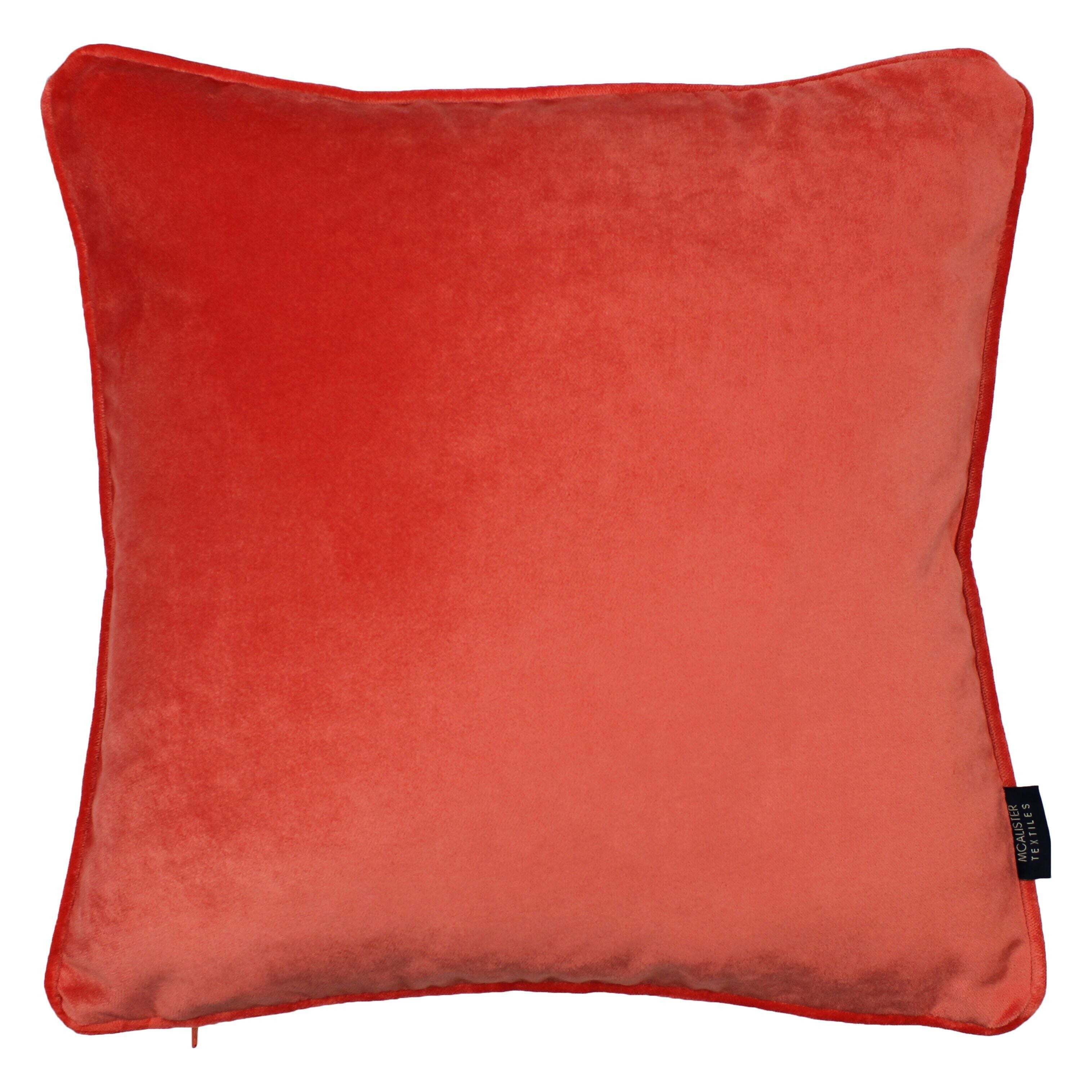 Matt Coral Pink Velvet Cushion, Polyester Filler / 43cm x 43cm