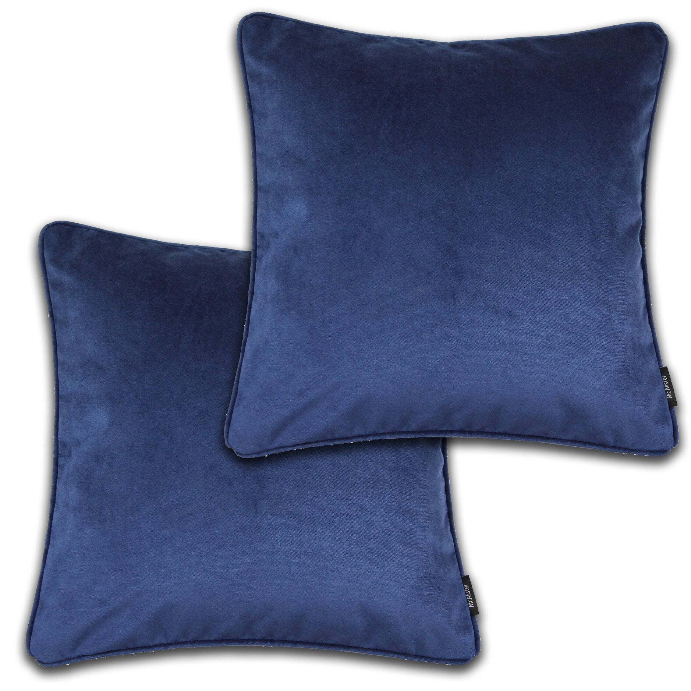 Matt Navy Blue Velvet 43cm x 43cm Cushion Sets, Cushion Covers / Set of 2