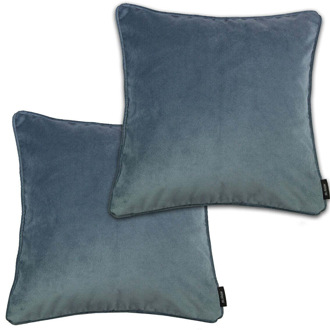 Matt Petrol Blue Velvet 43cm x 43cm Cushion Sets, Cushion Covers / Set of 2