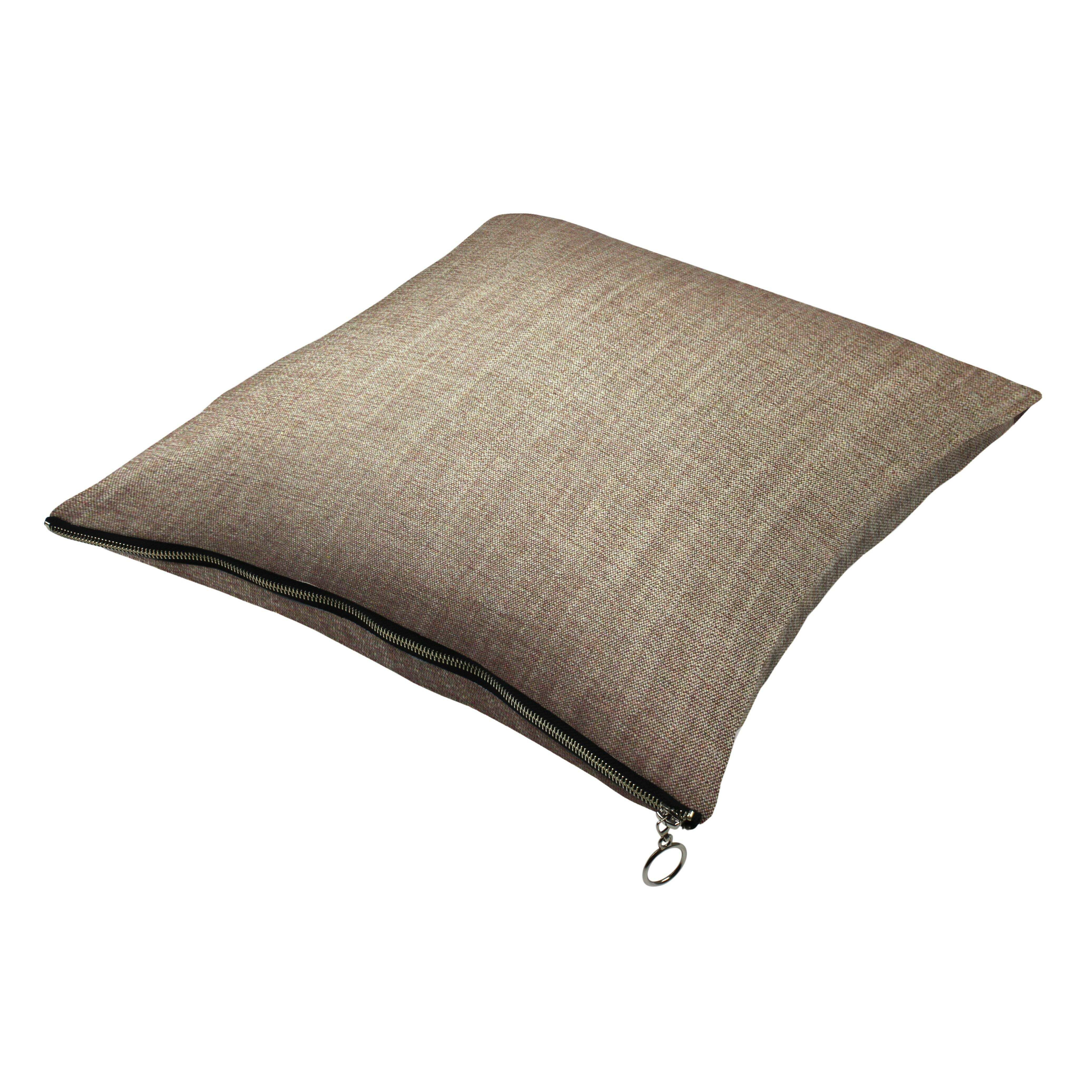 Rhumba Zipper Edge Taupe Linen Cushion