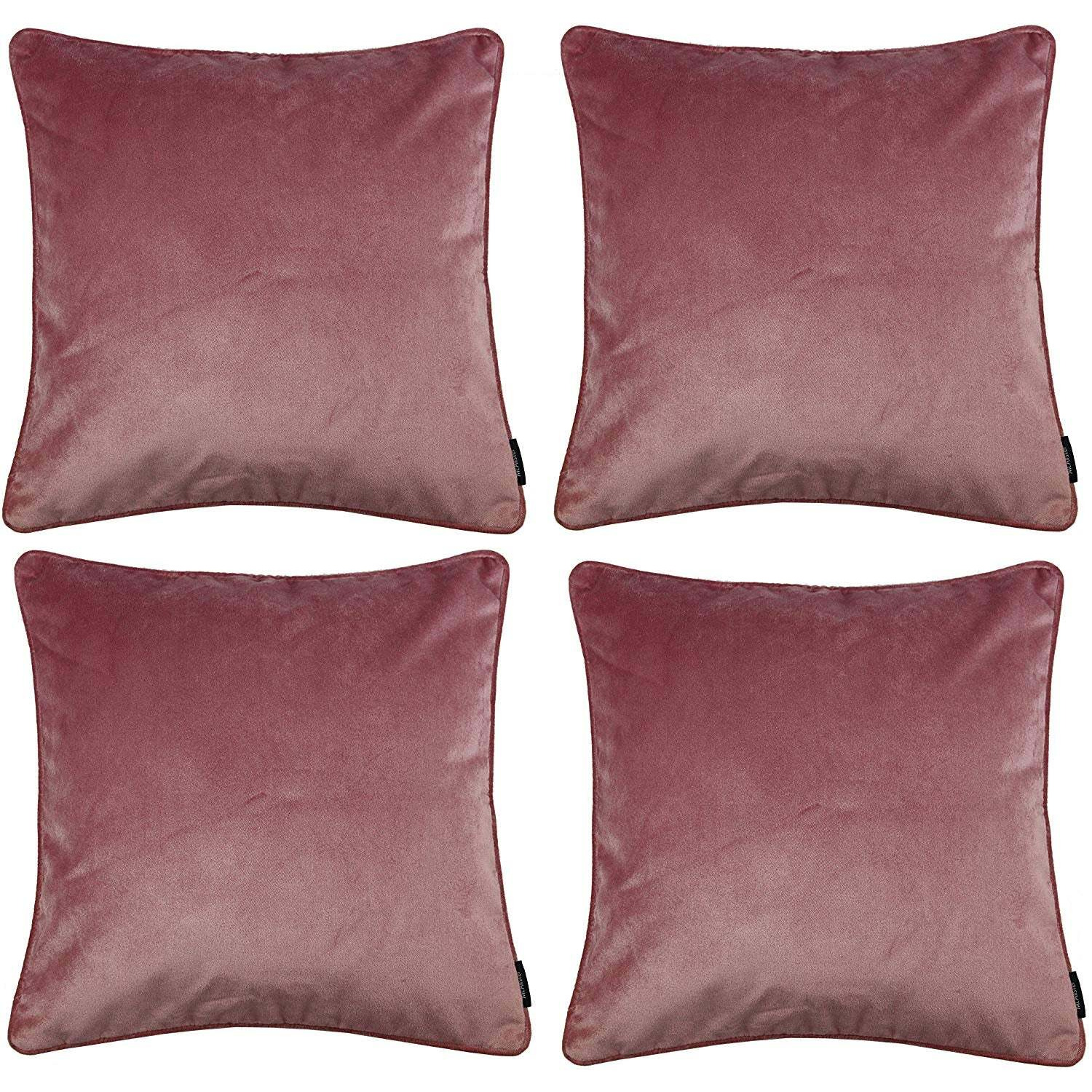 Matt Blush Pink Velvet 43cm x 43cm Cushion Sets, Cushion Covers / Set of 4