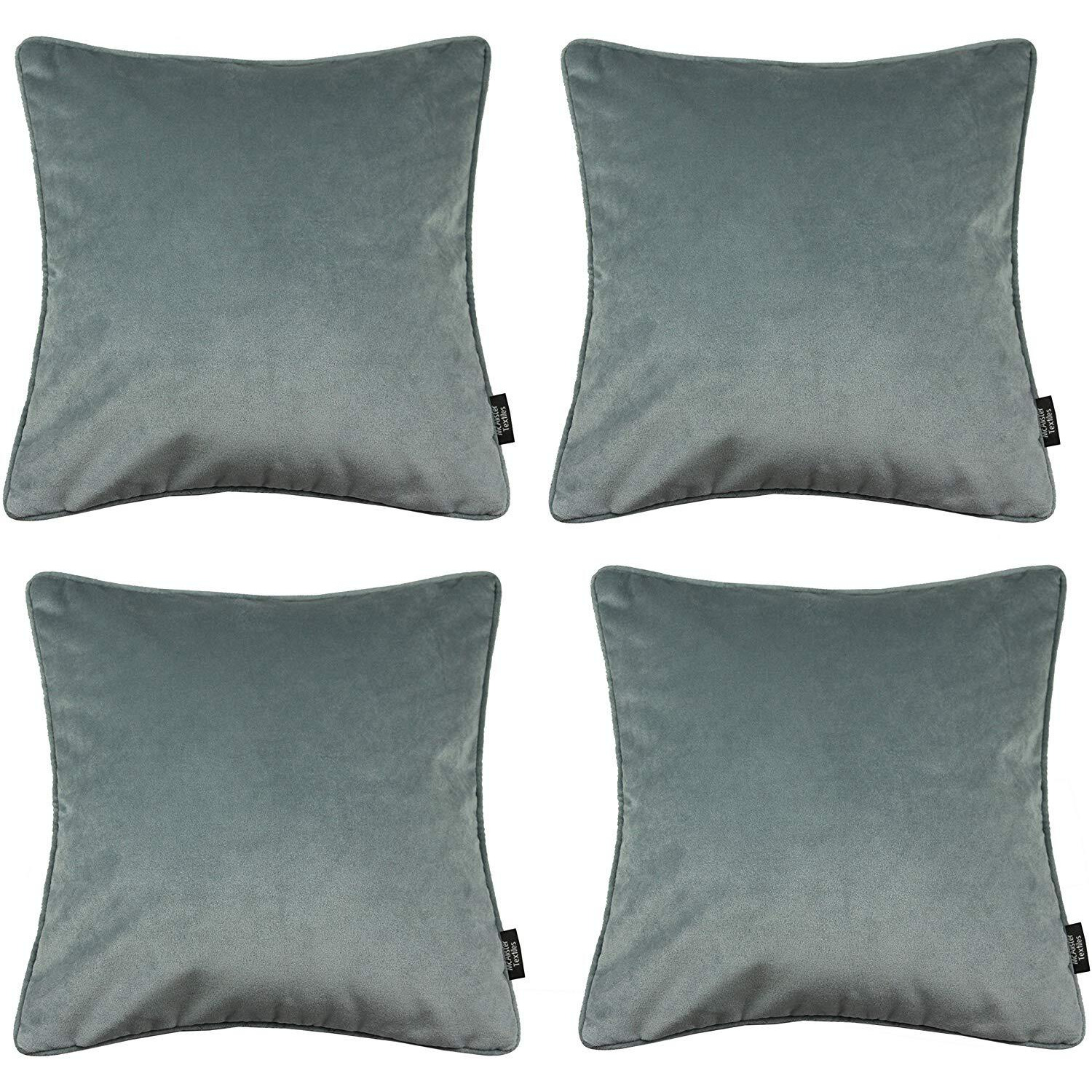 Matt Dove Grey Velvet 43cm x 43cm Cushion Sets, Cushion Covers / Set of 4