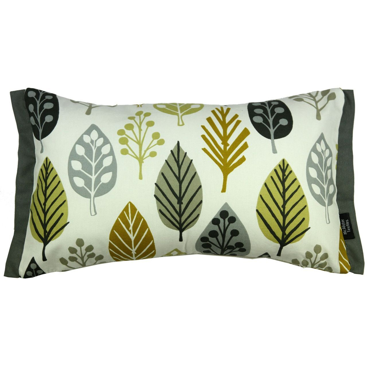 Magda Cotton Print Ochre Yellow Pillow, Cover Only / 50cm x 30cm