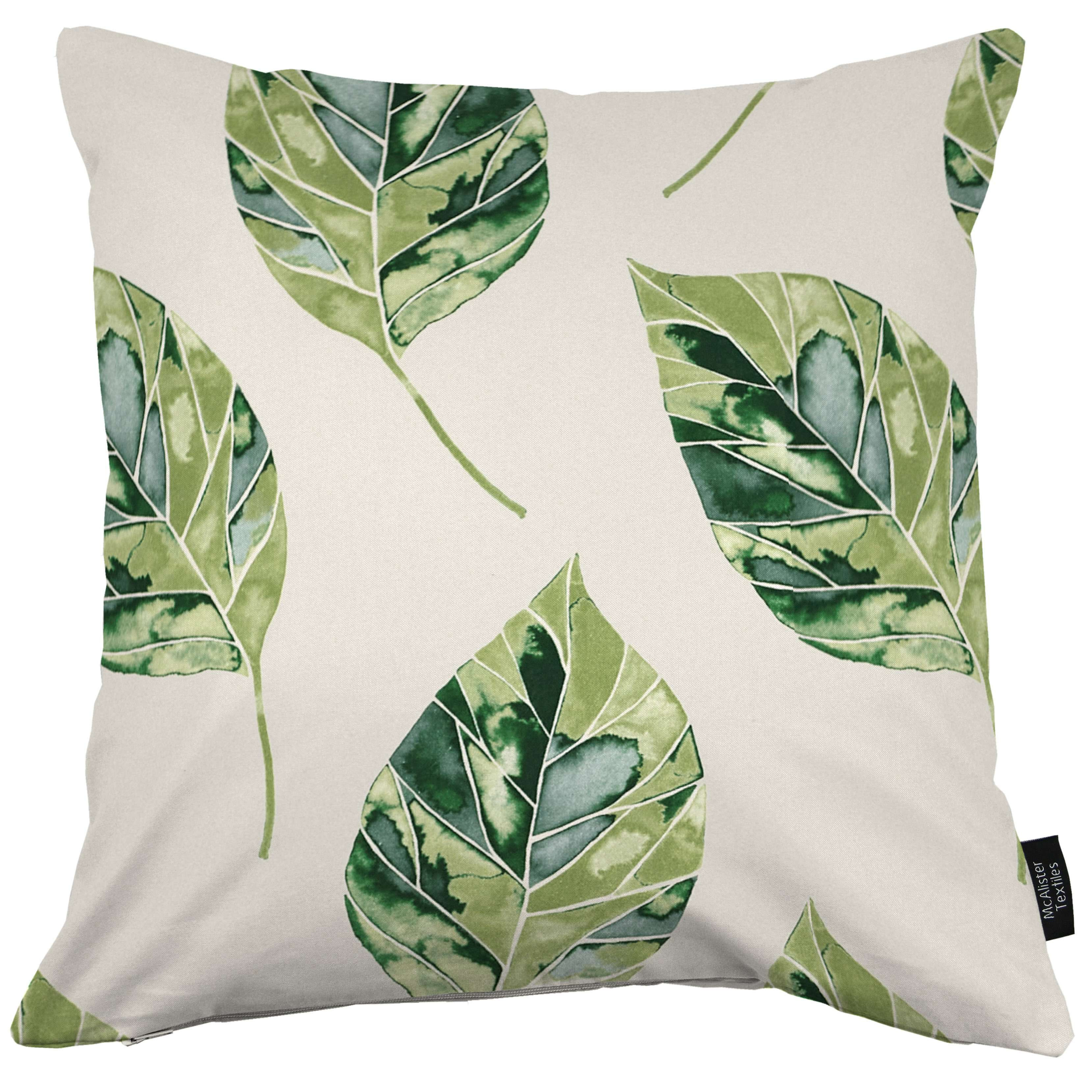 Leaf Forest Green Floral Cotton Print Cushions, Cover Only / 43cm x 43cm