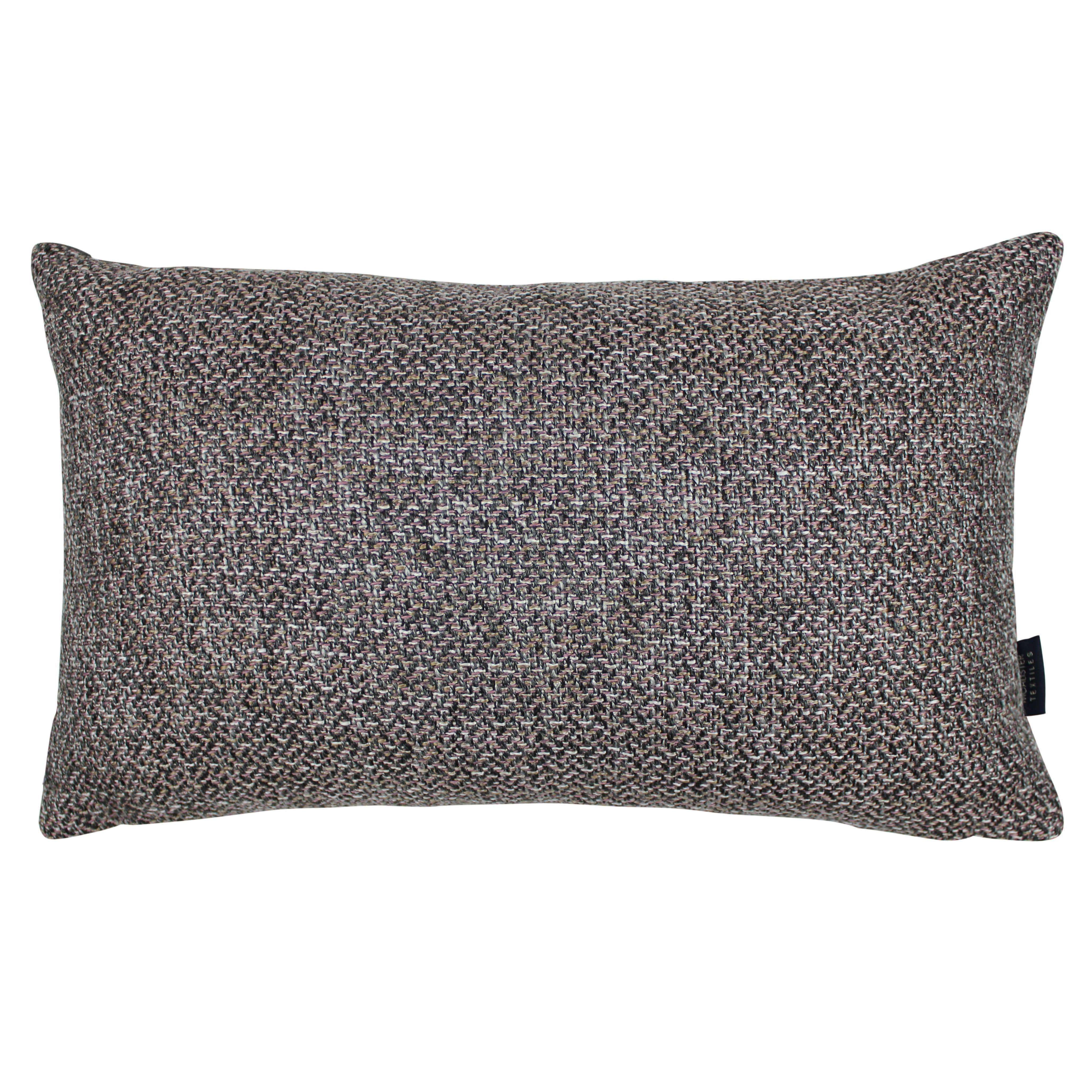 Lewis Tweed Cushion Grey Heather and Charcoal, Polyester Filler / 50cm x 30cm