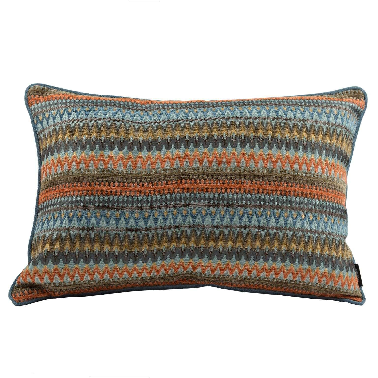 Curitiba Aztec Aztec Orange + Teal Cushion, Cover Only / 50cm x 30cm