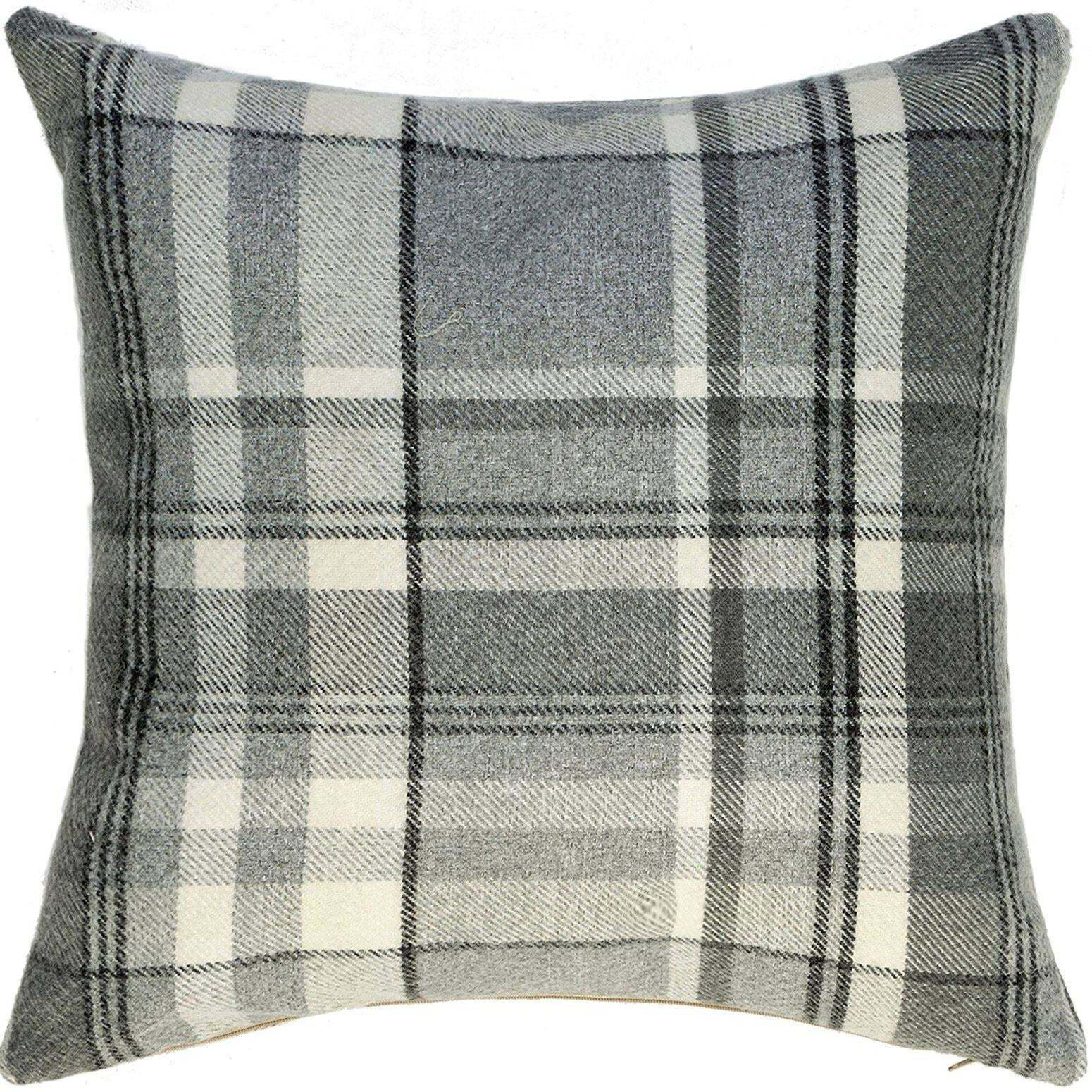 Heritage Charcoal Grey Tartan Cushion, Cover Only / 43cm x 43cm