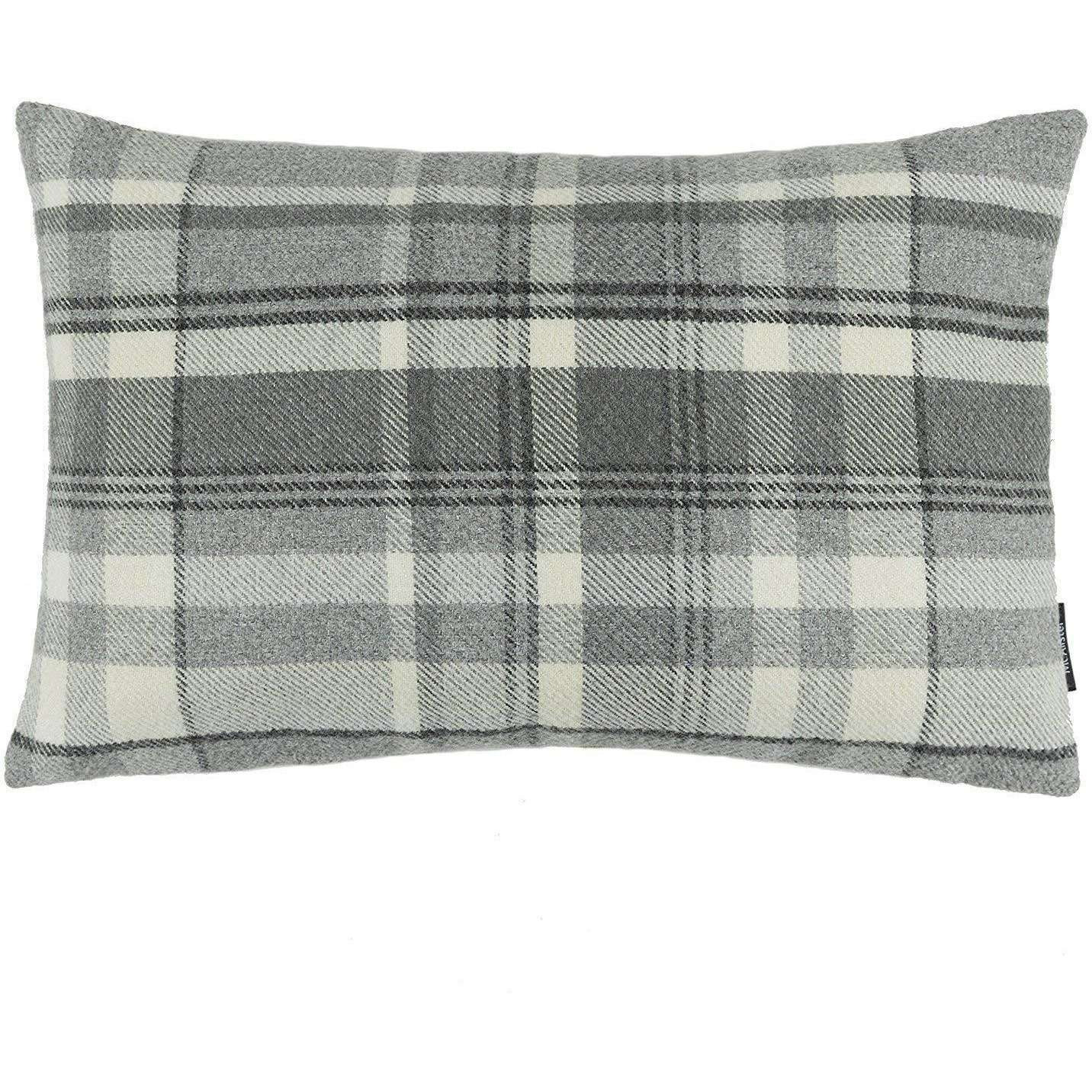 Heritage Charcoal Grey Tartan Cushion, Cover Only / 60cm x 40cm