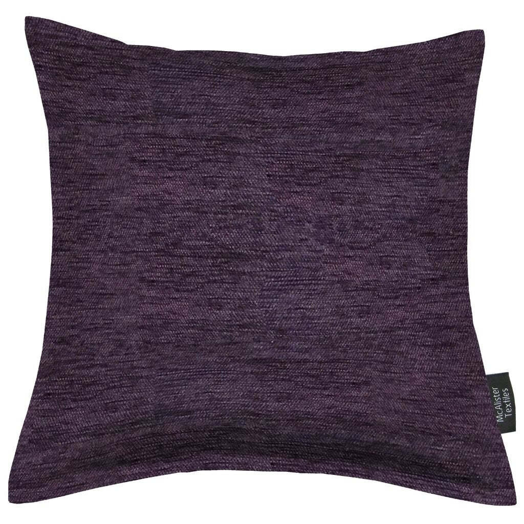 Plain Chenille Purple Cushion, Cover Only / 43cm x 43cm