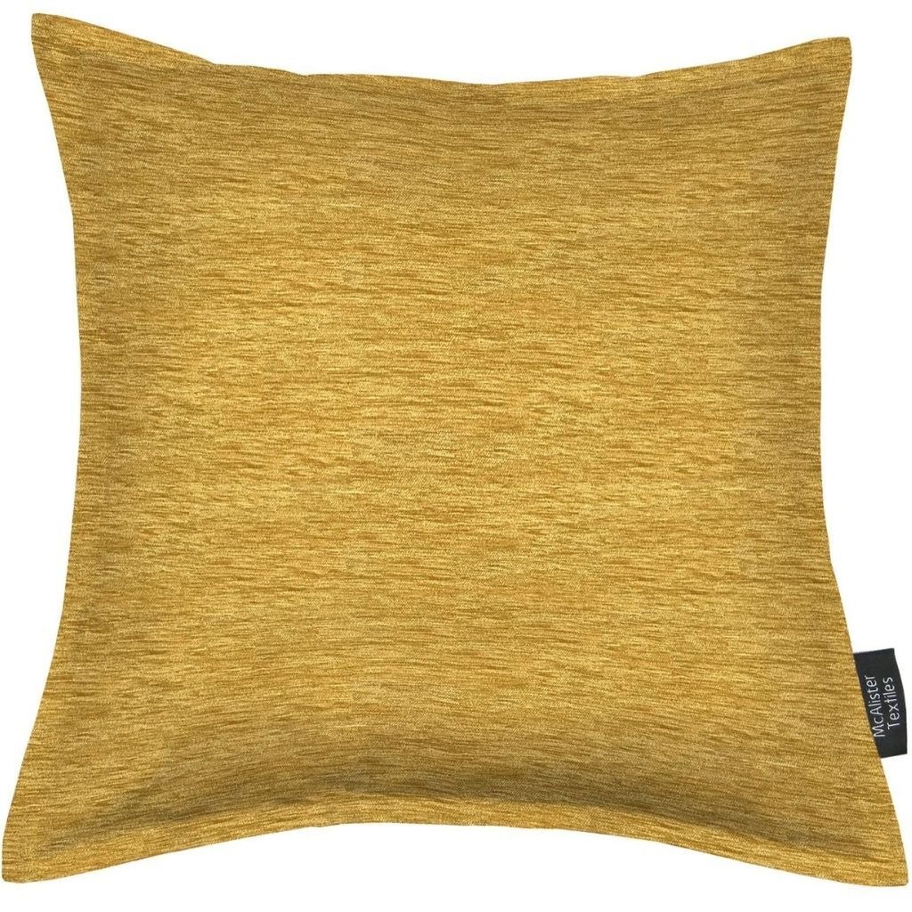 Plain Chenille Yellow Cushion, Cover Only / 43cm x 43cm