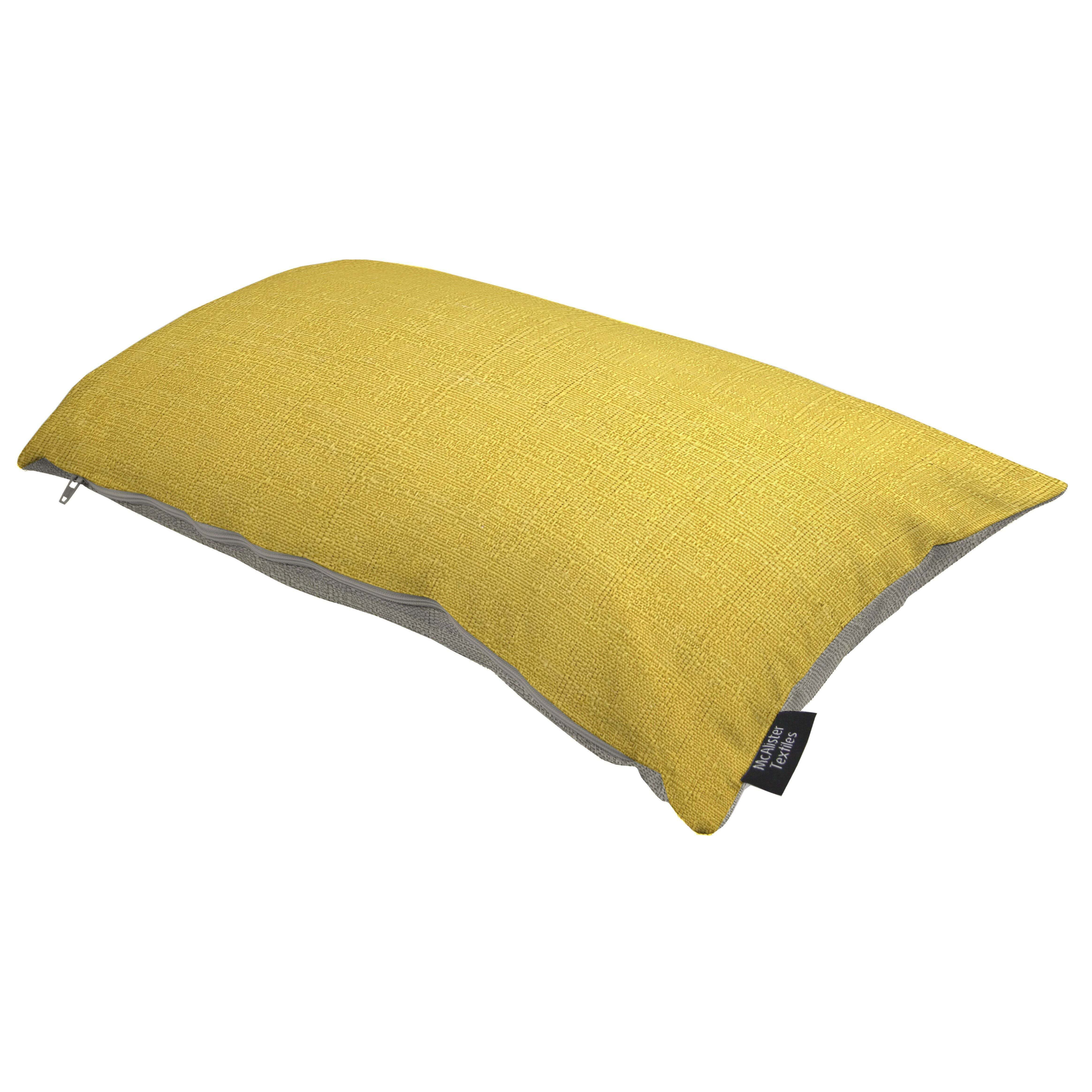 Harmony Ochre Yellow and Dove Grey Plain Pillow, Cover Only / 50cm x 30cm