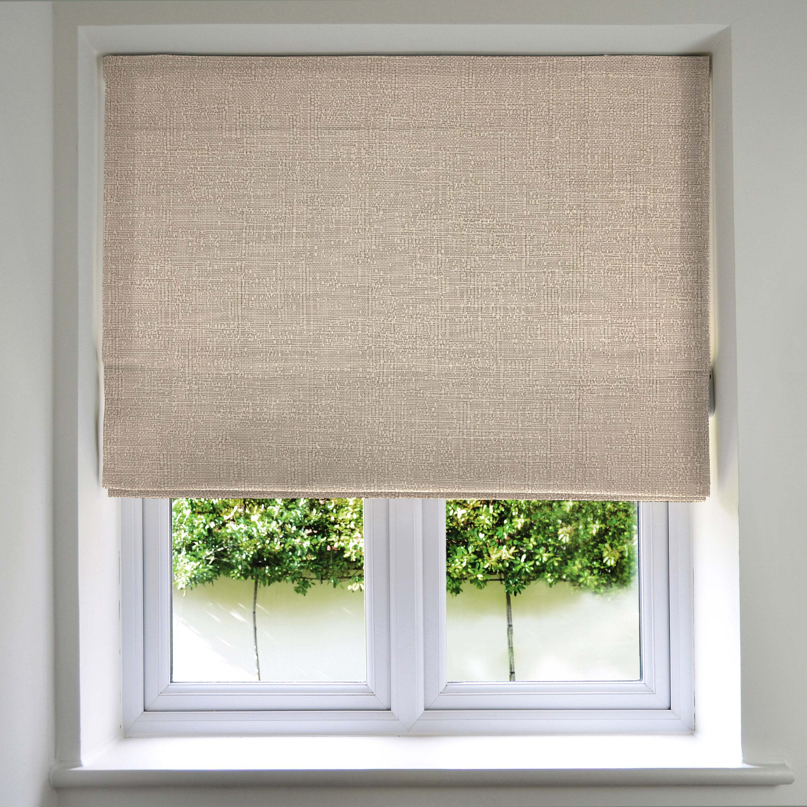 Harmony Taupe Textured Roman Blinds, Standard Lining / 130cm x 200cm / Taupe