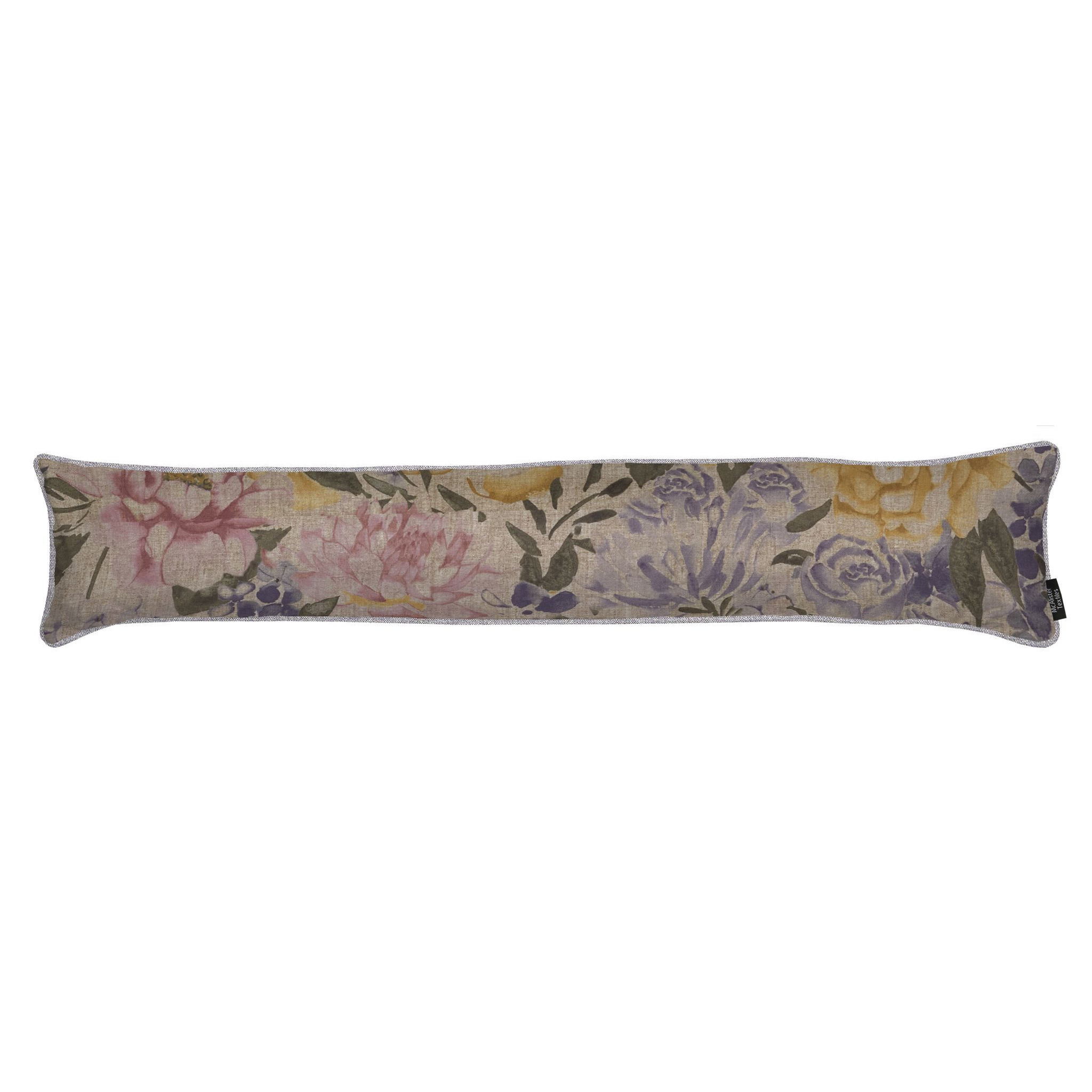Blooma Purple, Pink and Ochre Floral Draught Excluder, 18cm x 80cm