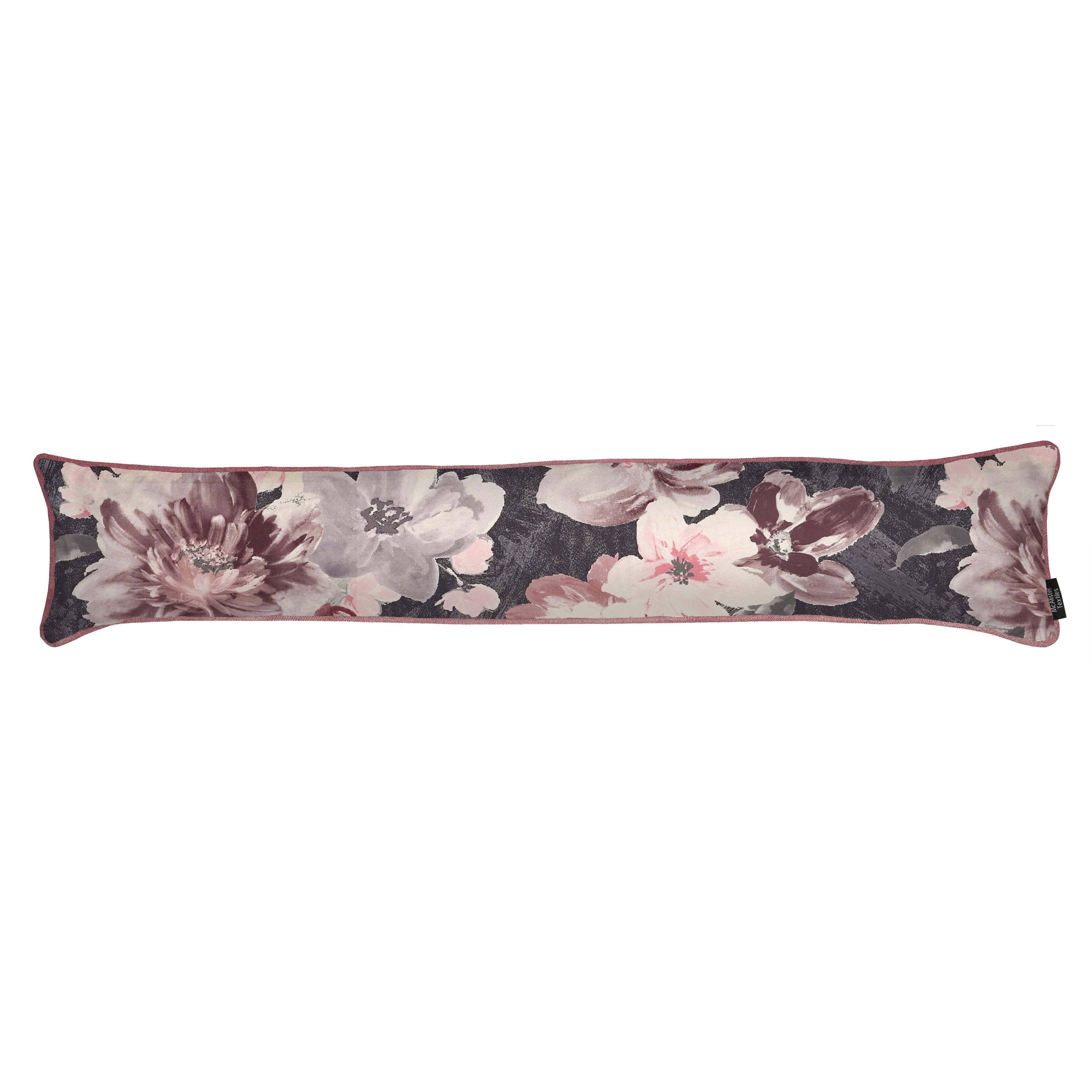 Camilla Grey, Pink and Purple Draught Excluder, 18cm x 80cm