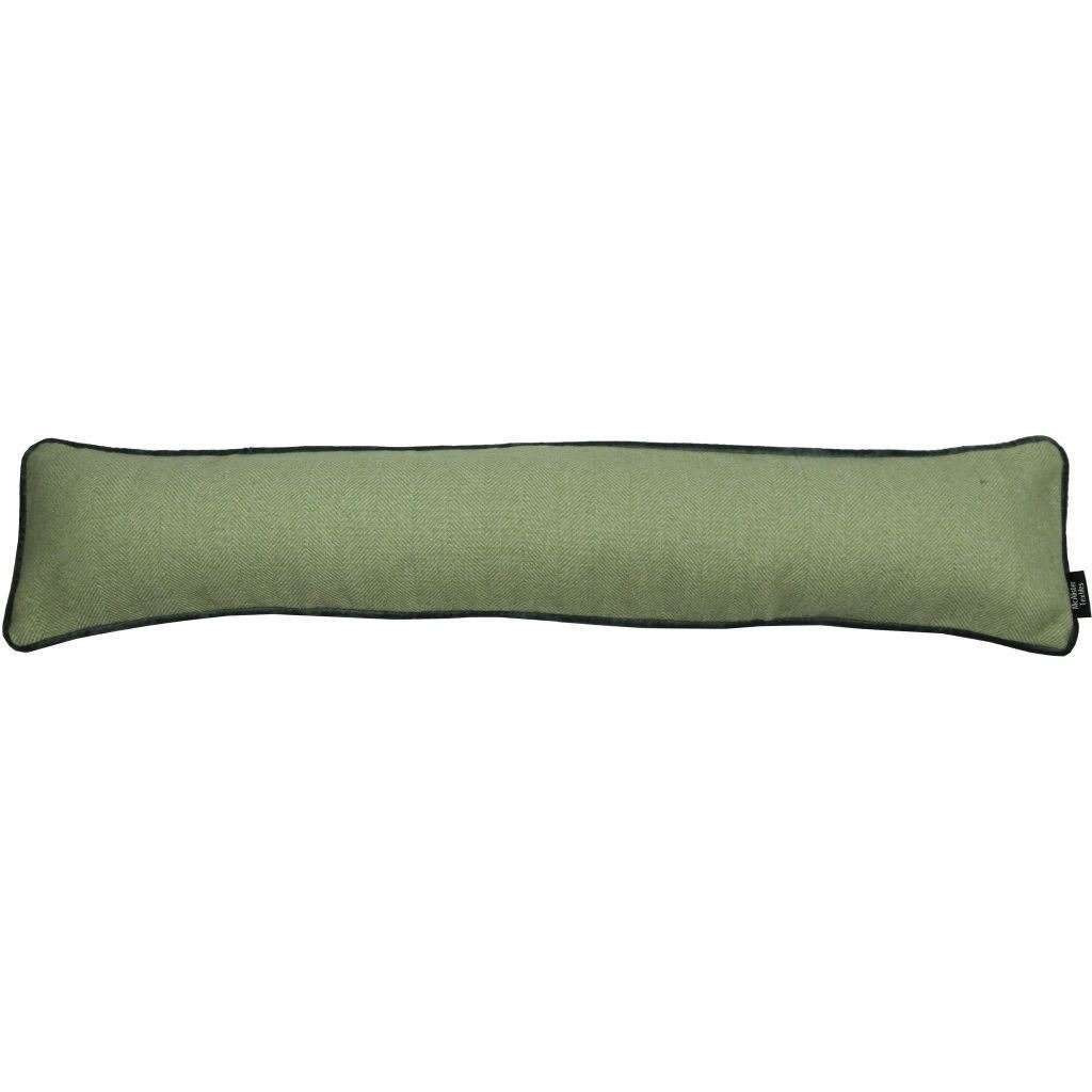 Herringbone Boutique Green + Grey Draught Excluder, 18cm x 80cm