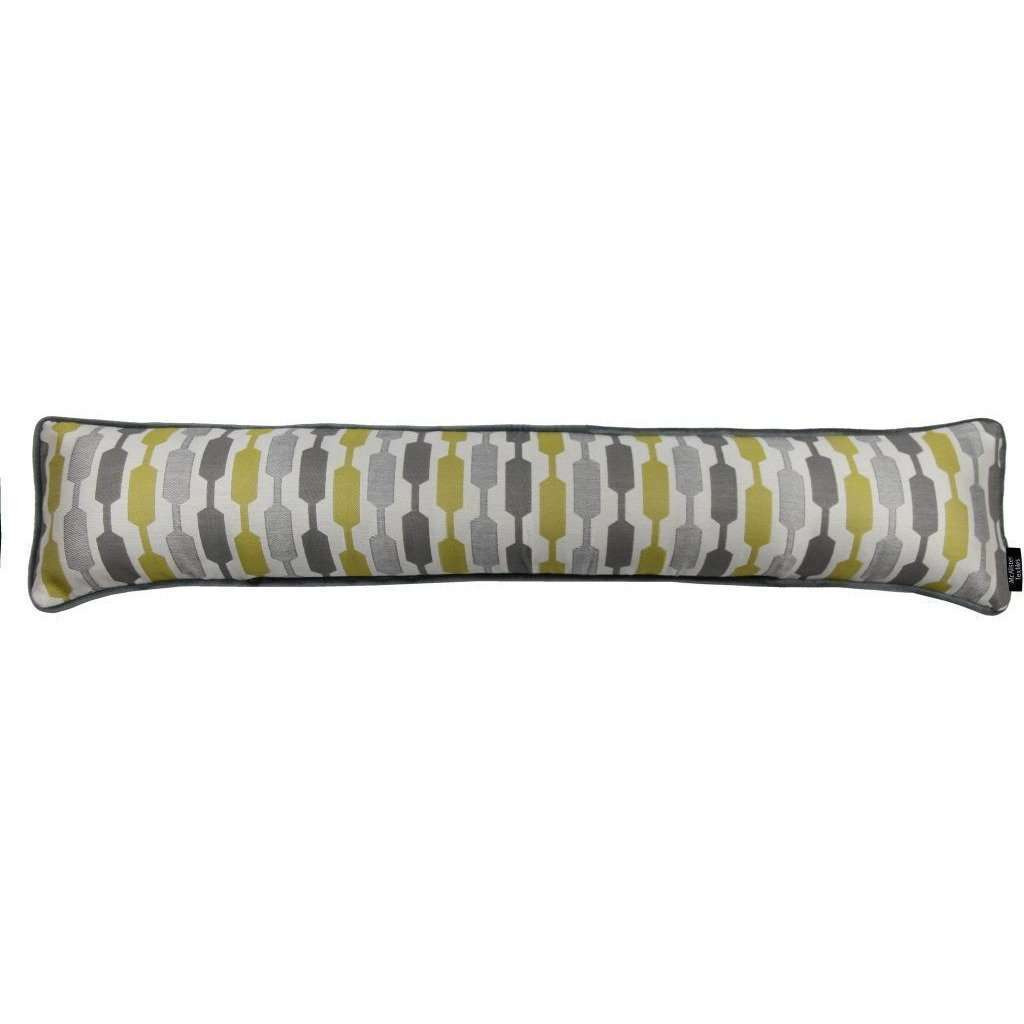 Lotta Yellow + Grey Draught Excluder, 18 x 80cm