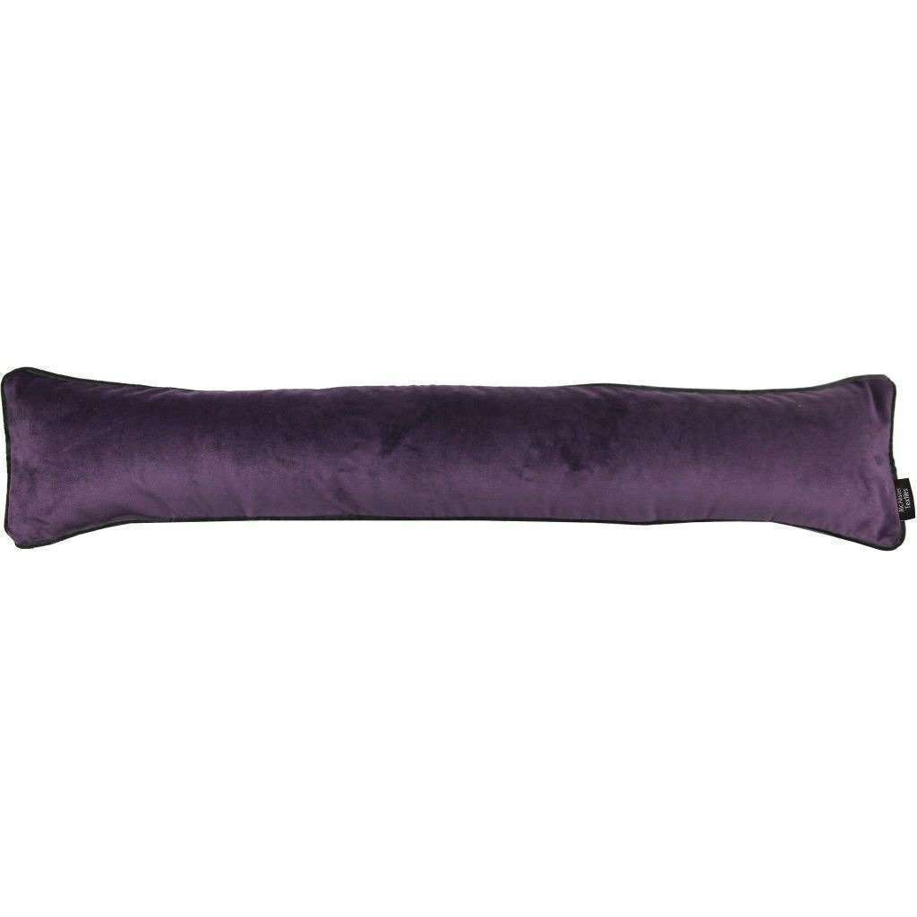 Matt Aubergine Purple Velvet Draught Excluder, 18 x 80cm