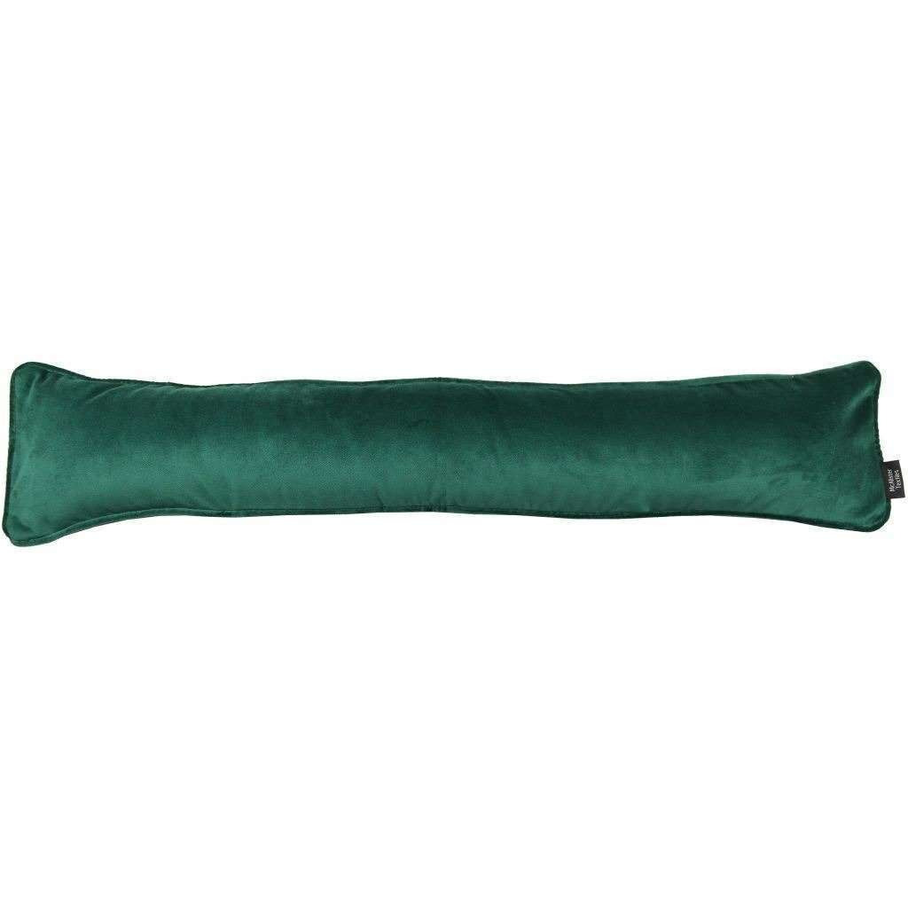 Matt Emerald Green Velvet Draught Excluder, 18 x 80cm