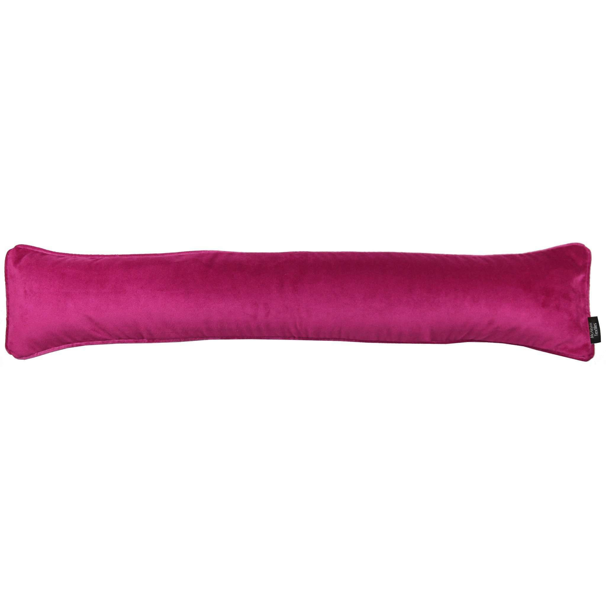 Matt Fuchsia Pink Velvet Draught Excluder, 18 x 90cm