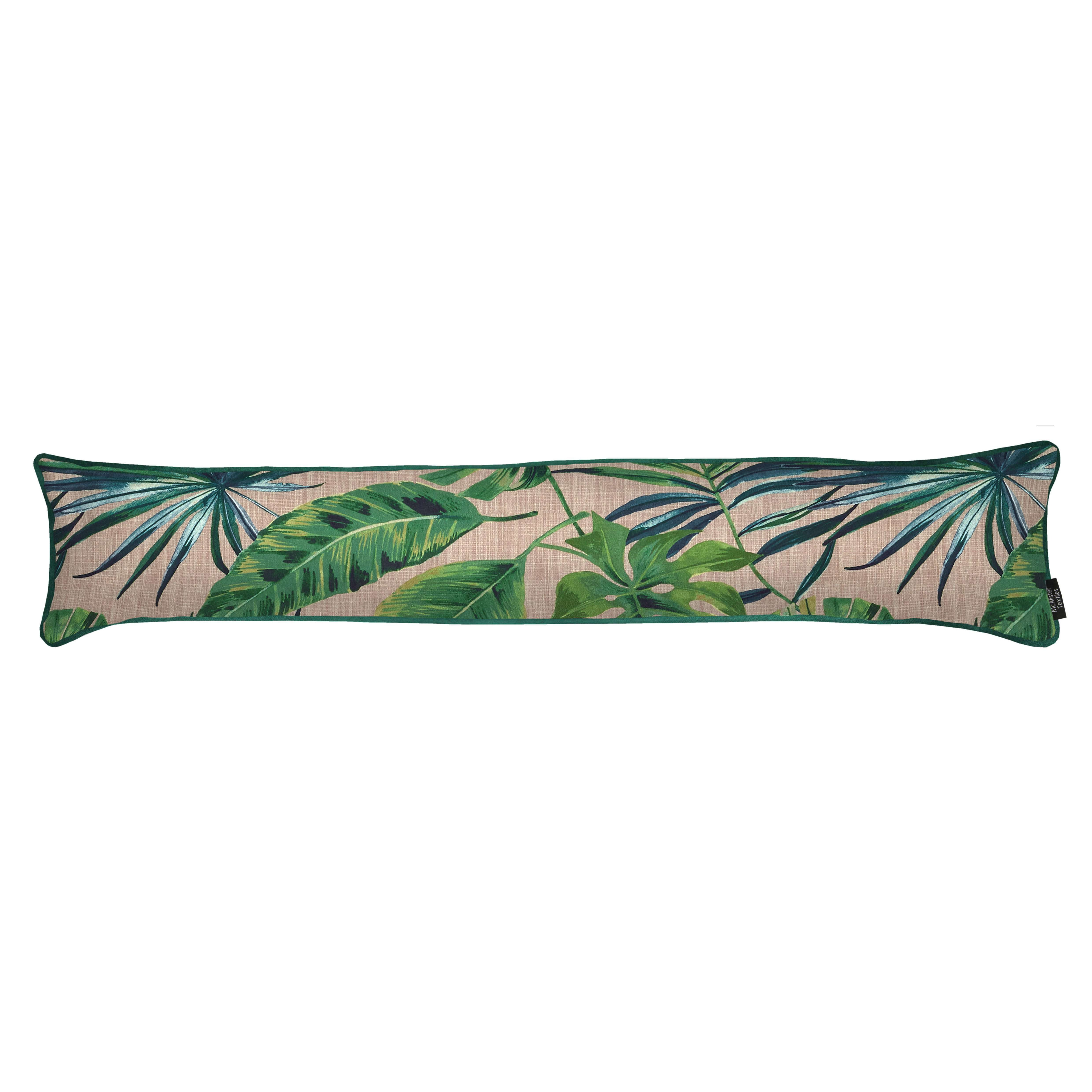 Palm Leaf New Printed Velvet Draught Excluder, 18cm x 80cm