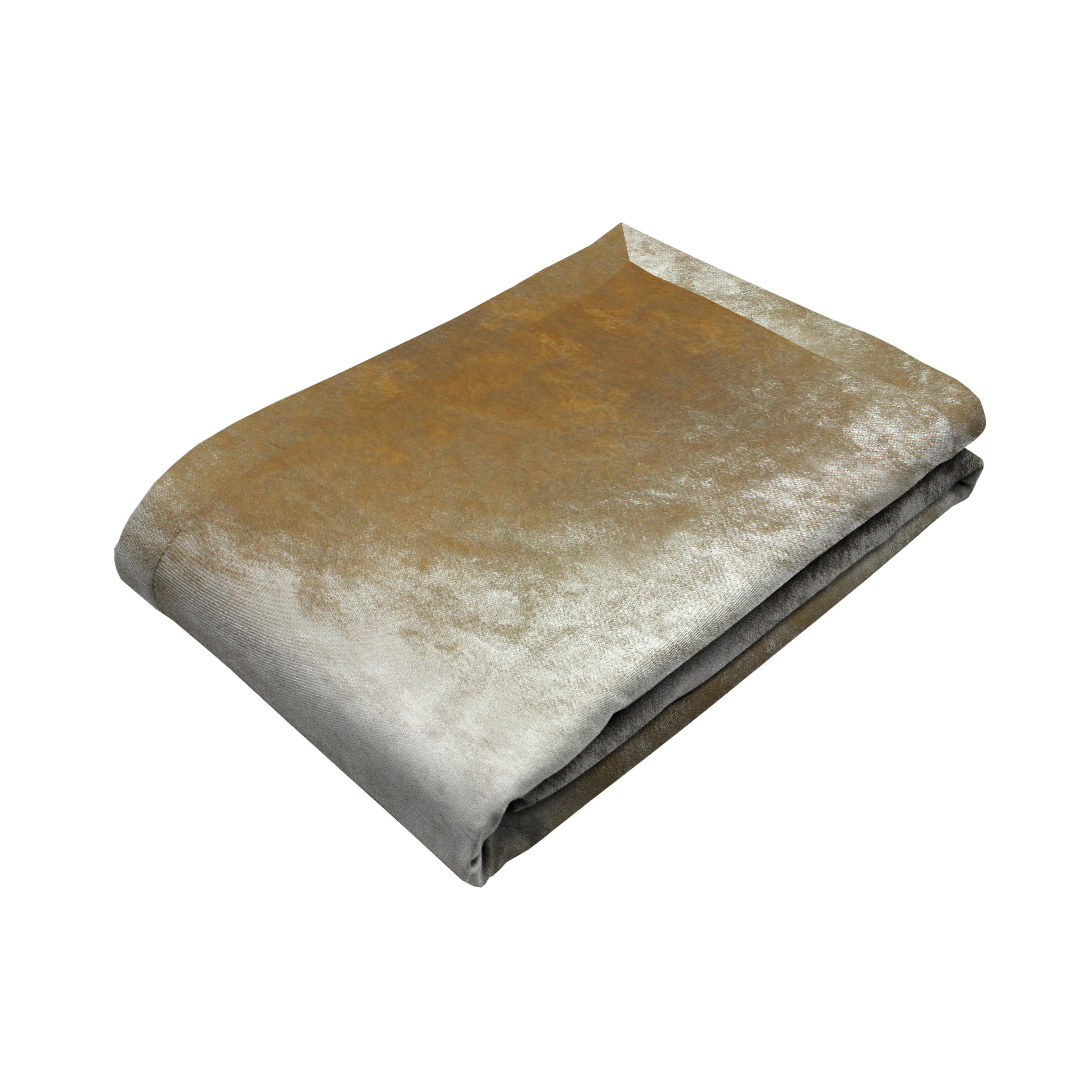 Champagne Gold Crushed Velvet Throws & Runners, Extra Large (200cm x 254cm) this size will have a seam join