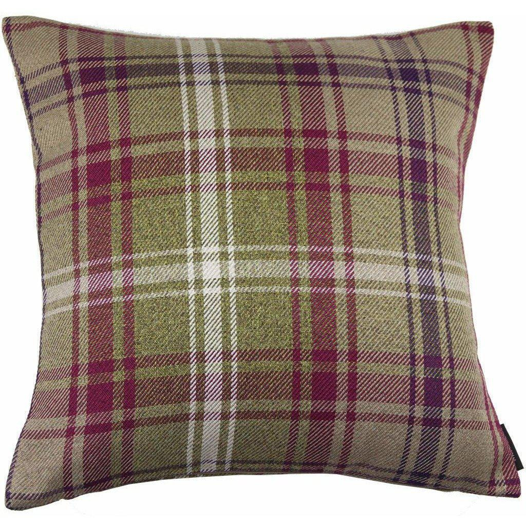 Angus Purple + Green Tartan Cushion, Cover Only / 43cm x 43cm