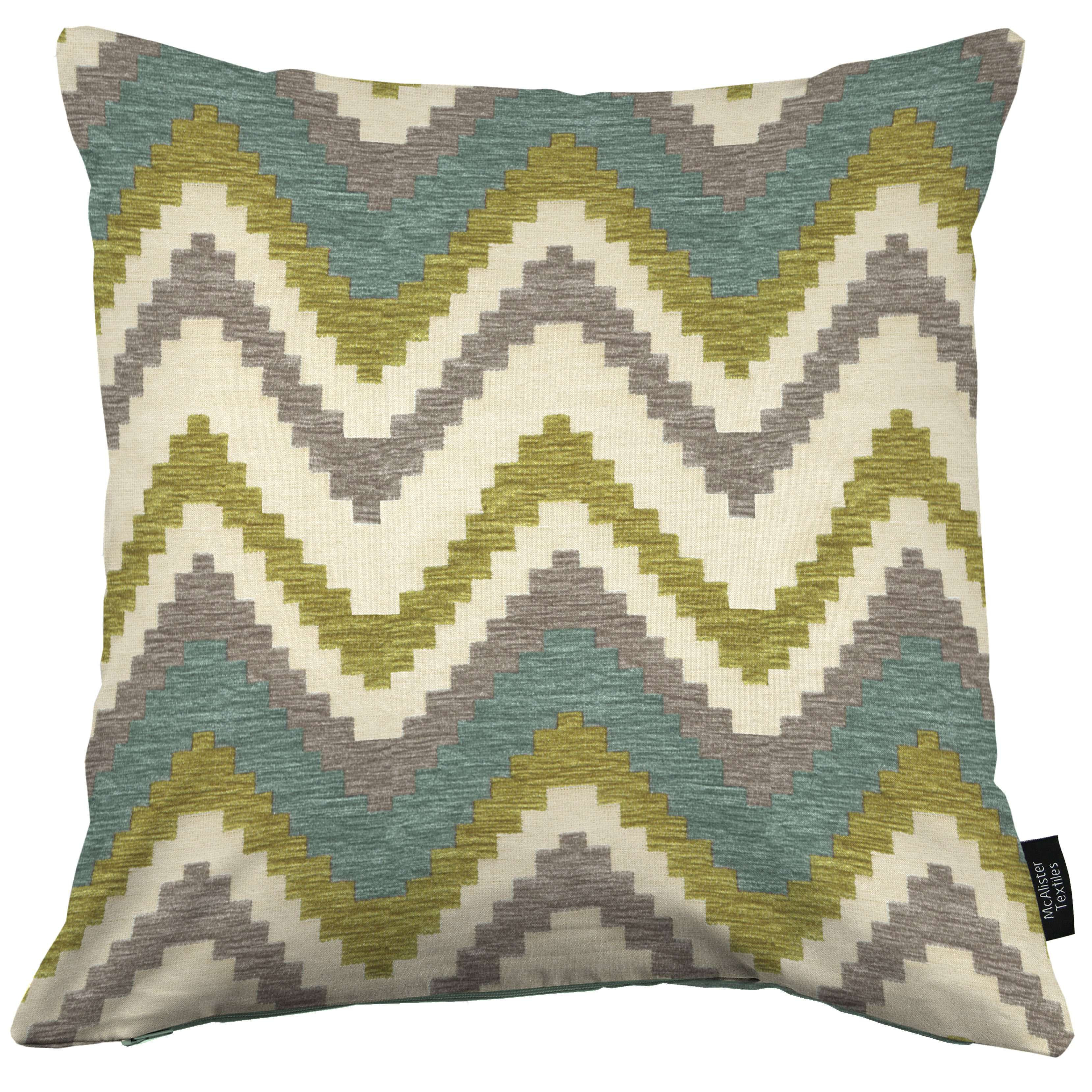 Navajo Blue + Lime Green Striped Cushion, Cover Only / 43cm x 43cm