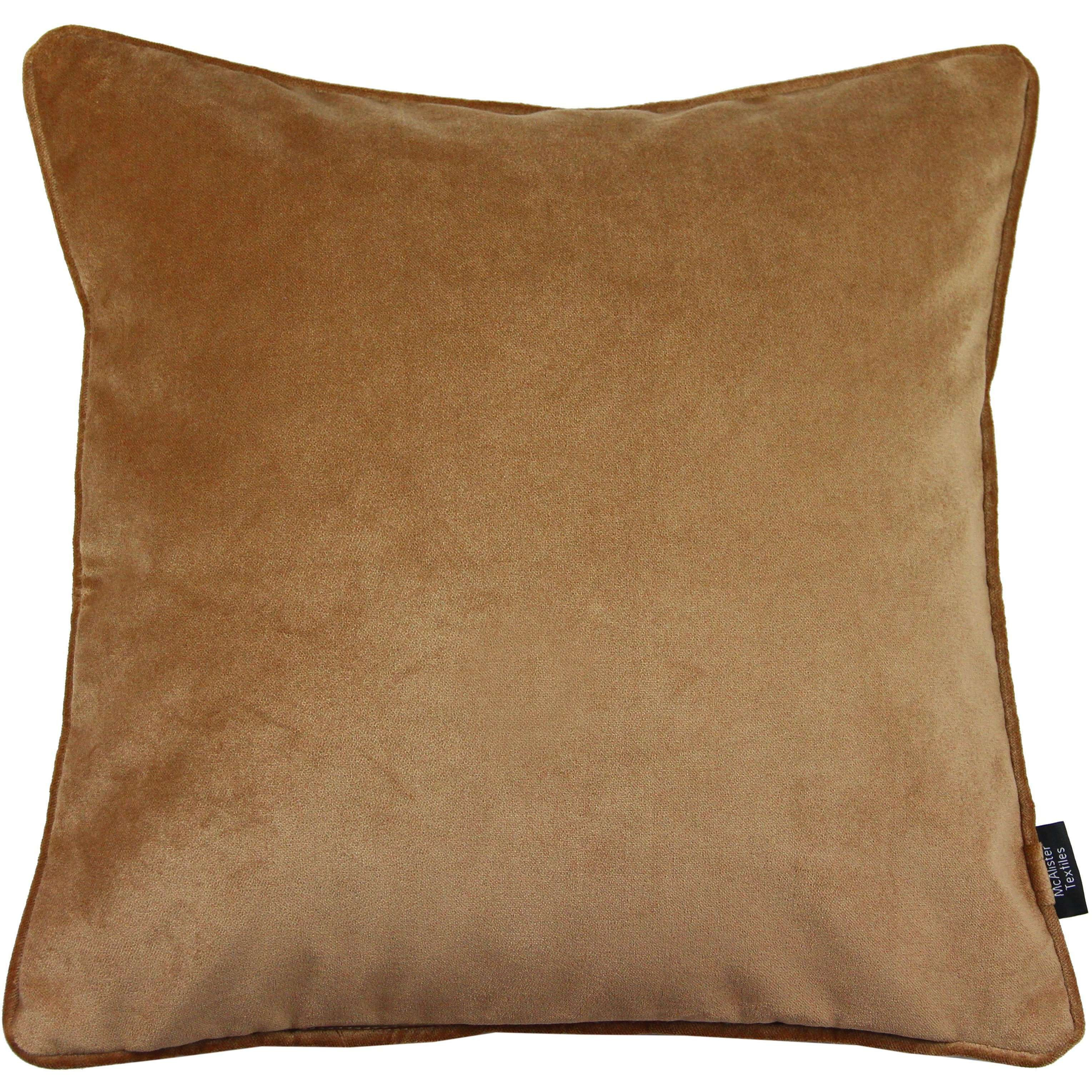 Matt Caramel Gold Velvet Cushion, Cover Only / 43cm x 43cm