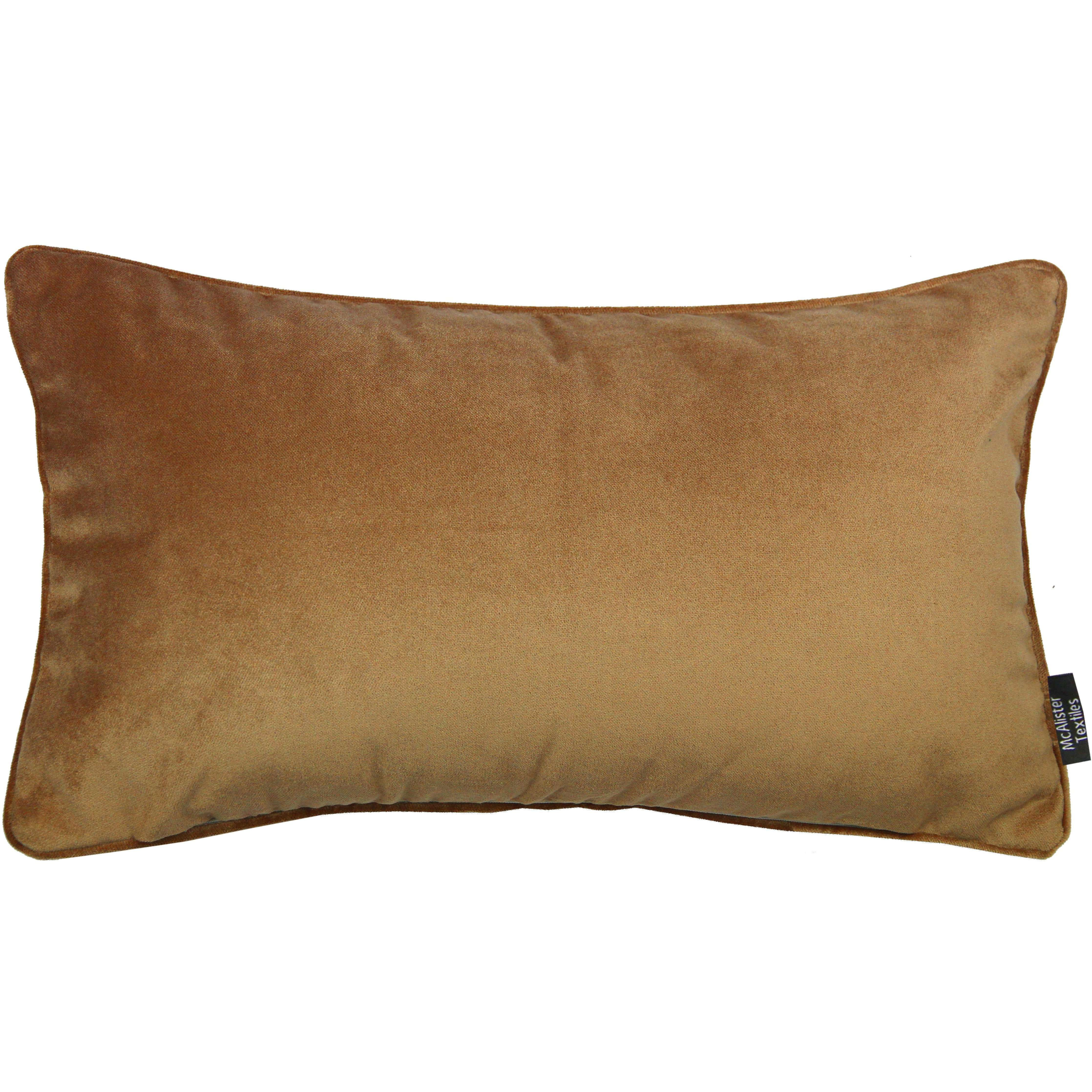 Matt Caramel Gold Velvet Cushion, Cover Only / 50cm x 30cm