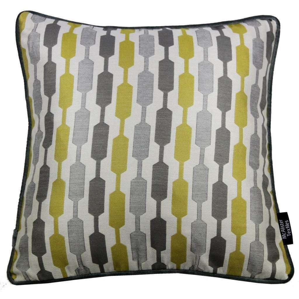 Lotta Ochre Yellow + Grey Cushion, Cover Only / 43cm x 43cm