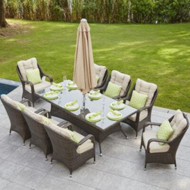 8 Seat Luxury Rattan Rectangle Dining Set with Eton Chair
