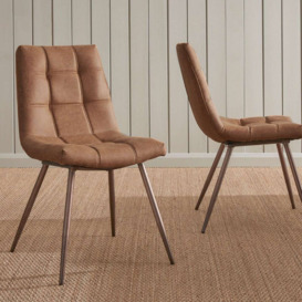 Raven Tan Leather Dining Chairs